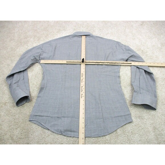 Eton Shirt Adult Medium Slim 39 15 1/2 Gray Plaid Long Sleeve Button Up Mens - Picture 7 of 11